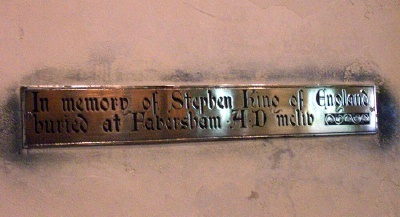 Brass marker over Stephen of Blois' Grave