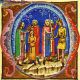 Béla is crowned king after his nephew, Solomon is deprived of the crown (from the Illuminated Chronicle)